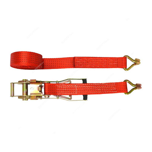 Safemax Cargo Lashing Belt, 2 Inch Width x 10 Mtrs Length, 5 Ton Loading Capacity, Orange