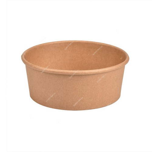 BYFT Disposable Kraft Salad Bowl, Paper, 320 GSM, 1000ML, Brown, 50 Pcs/Pack