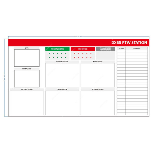 Loto-Lok Customized DXB5 PTW Station Shadow Board, 950MM Width x 1750MM Length