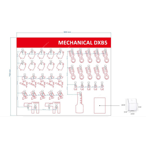 Loto-Lok Customized Mechanical DXB5 Shadow Board, 700MM Width x 850MM Length