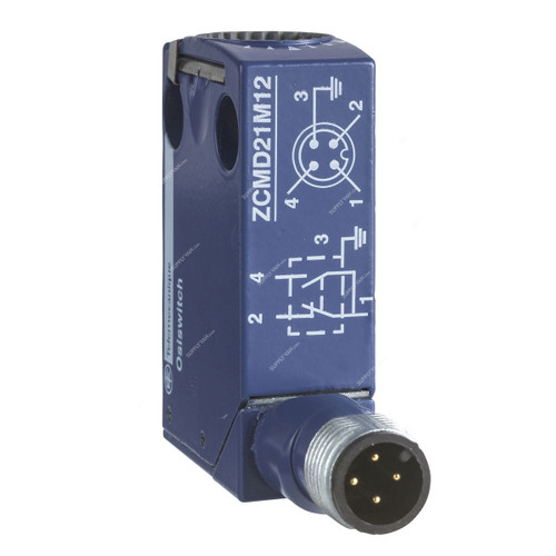 Schneider Electric Limit Switch Body, ZCMD21C12, 2P, 1NC+1NO, 5-Pin, M12 Male Connector