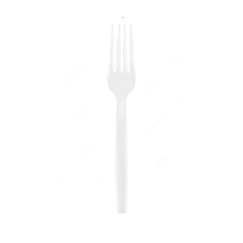 Khaleej Pack Heavy Duty Disposable Table Fork, Plastic, Clear, 50 Pcs/Pack