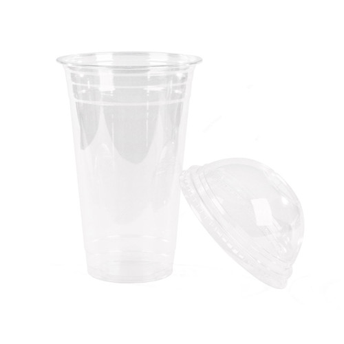 Khaleej Pack Disposable Cup With Dome Lid, PET, 16 Oz, 92MM Dia, Clear, 50 Pcs/Pack