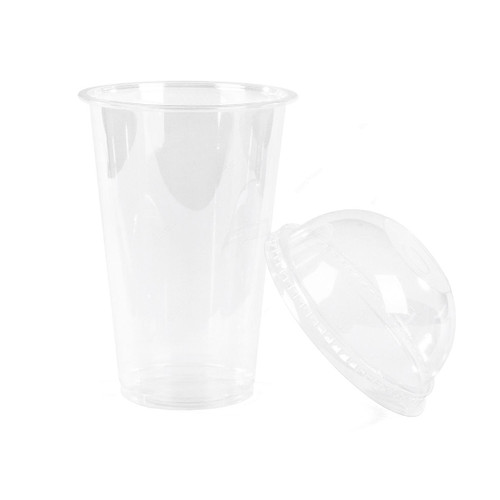 Khaleej Pack Disposable Cup With Dome Lid, PET, 12 Oz, 82MM Dia, Clear, 50 Pcs/Pack