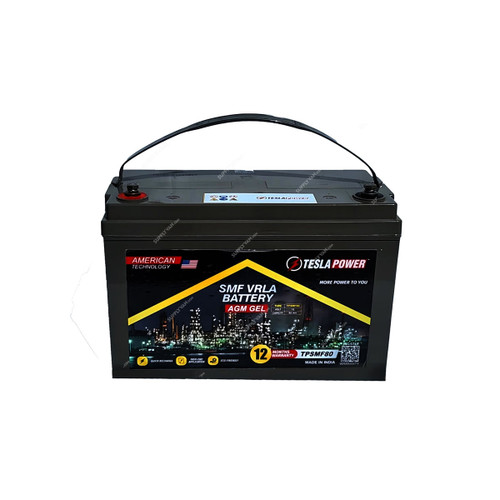 Tesla AGM Monoblock VRLA Battery, TPSMF80, 12V, 80 Ah