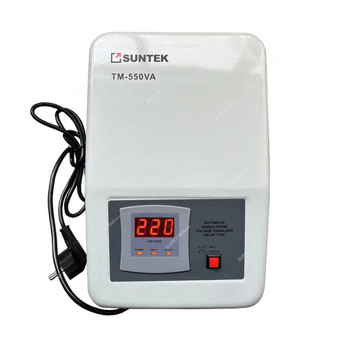 Suntek Automatic Relay Voltage Stabilizer, TM-550VA, 2A, 120-285V, 550VA
