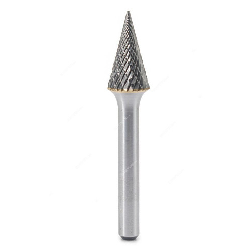 Cone Pencil Grinder Bit, Stainless Steel, 12MM Head Dia, Silver