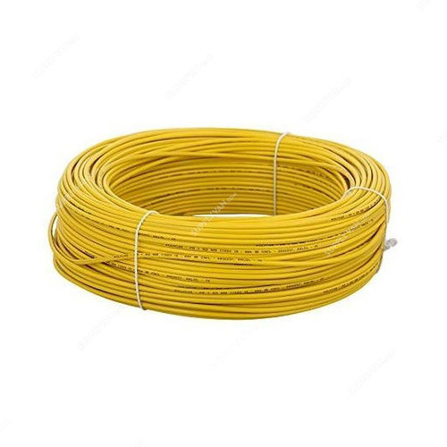 RR Kabel Single Core Flexible Cable, PVC, 10 SQ.MM x 100 Yards Length, Yellow