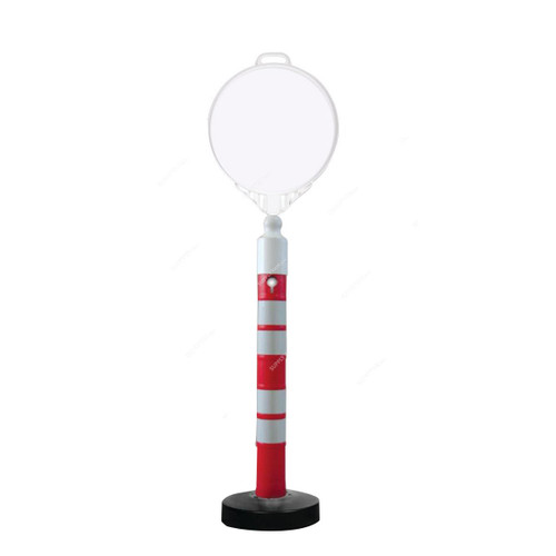 Empty Sign Board and Warning Post Set, 196-A+12404-DB-R, White/Red