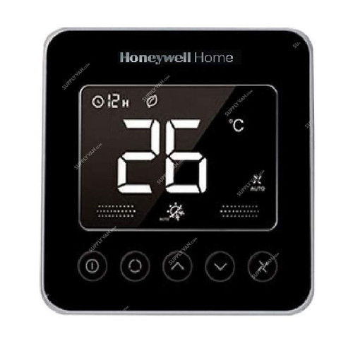 Honeywell Fan Coil Control Digital Thermostat, TF428DN, LCD, 220/230VAC, On-Off Control, Black