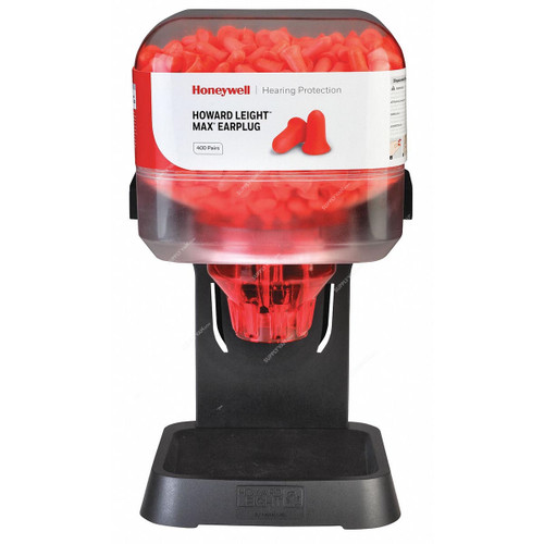 Honeywell Antimicrobial-Protected Earplug Dispenser With 400 Pair of Max Earplugs Canister, HL400-MAX-INTRO-AM, Howard Leight, 33 dB