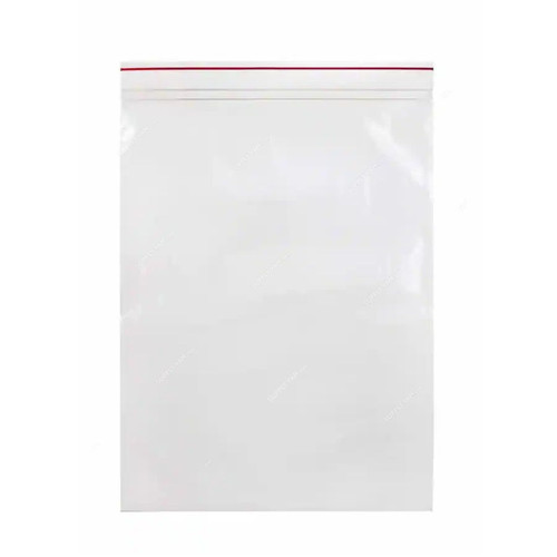 Ziplock Bag, Plastic, 12 Inch Width x 18 Inch Length, 100 Micron, Clear, 100 Pcs/Pack