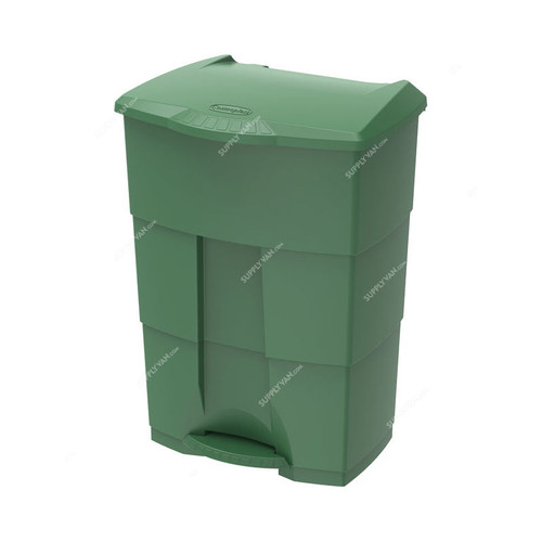 Cosmoplast Step-On Waste Bin With Pedal, IFHHXX329HG, Plastic, 70 Ltrs, Hunter Green