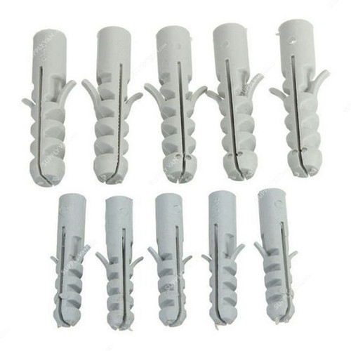 Fisher Plug, Plastic, 6MM, White, 100 Pcs/Pack