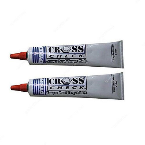 Dykem Torque Seal Tamper-Proof Tube Marker, Cross-Check, 1 Oz, Red, 2 Pcs/Pack