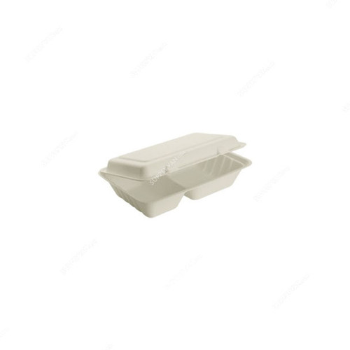 Falcon 2 Section Bio Degradable Lunch Box, 242MM Length x 166MM Width, 250 Pcs/Carton