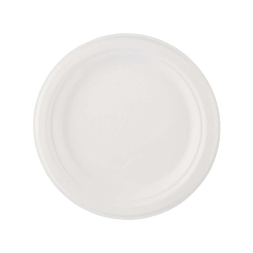 Bio-Degradable Round Plate, 7 Inch Dia, White, 1000 Pcs/Pack