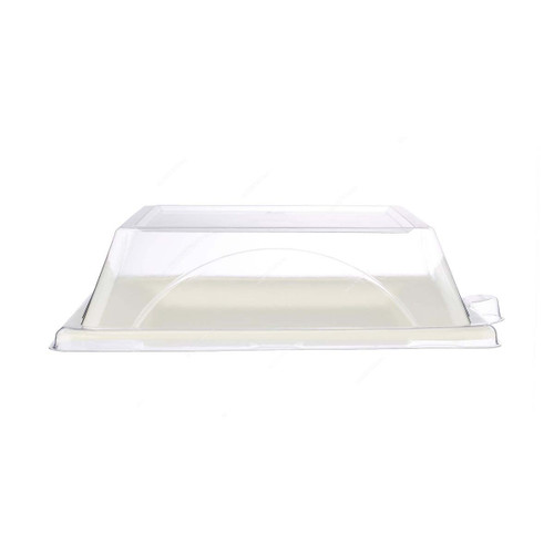 Bio-Degradable Square Plate With Lid, 10 Inch, White, 200 Pcs/Pack