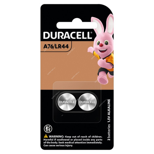 Duracell Alkaline Coin Battery, LR44, 1.5V, 2 Pcs/Pack