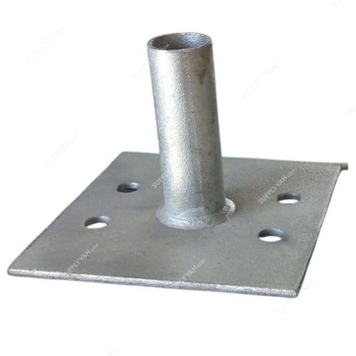 Plain Base Plate With 3/4 Inch x 100MM Welded Long Pipe, 5MM Thk, 150MM Width x 150MM Length