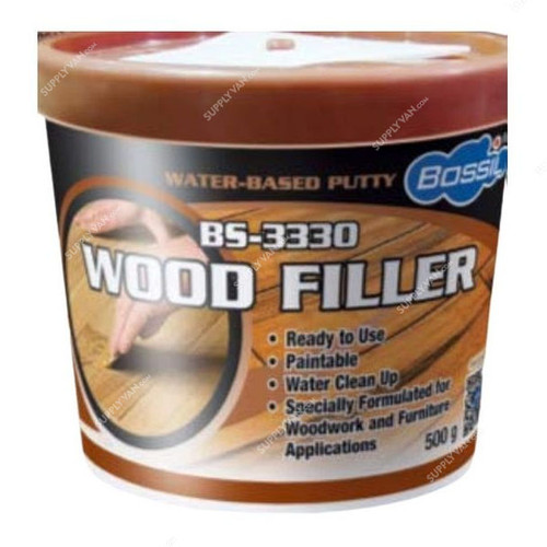 Bossil Water Based Carpenter Wood Filler, BS-3330, 500GM, Brown