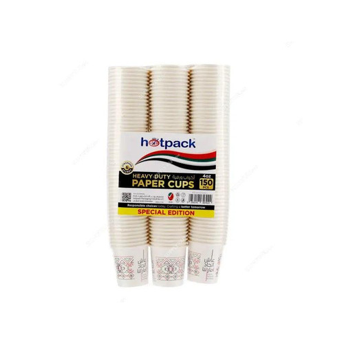 Hotpack Heavy Duty Paper Cup, 4 Oz Capacity, 150 Pcs/Pack  -     Hotpack Heavy Duty Paper Cup, 4 Oz Capacity, 150 Pcs/Pack  -