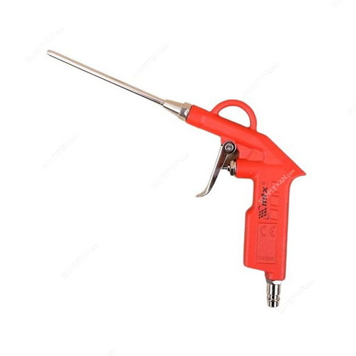 MTX Pneumatic Air Blow Gun With Elongated Curved Nozzle, 573329, 12 Bar, 1/4 Inch Connection Size, 135MM Nozzle Length