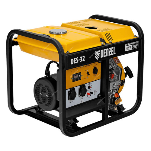 Denzel Manual Start Diesel Generator, DES-32, 3200W, 4-Stroke, 296CC, 5.5 HP, 11 Ltrs Fuel Tank Capacity