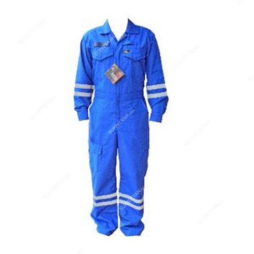 Lenzing Fire Retardant Protective Coverall, E134052202, 150 GSM, M, Blue