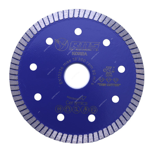 Rns Ceramics Diamond Cutting Blade, Turbo, 13300 RPM, 4.5 Inch Dia