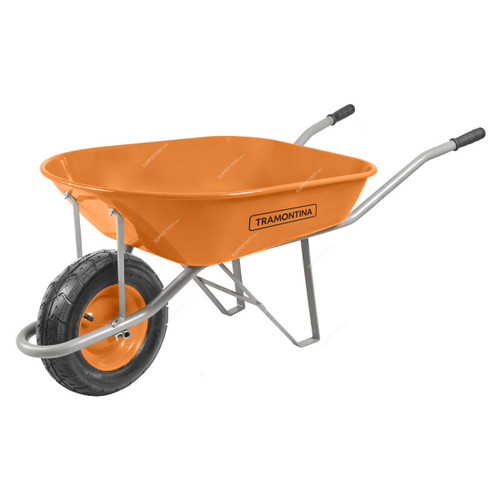 Tramontina Wheelbarrow, 77713431, 80 Ltrs Capacity, 1 Wheel, Orange