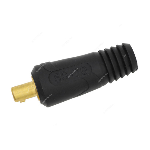 Rns Welding Cable Connector, Rubber/Brass, Male, 50-70 SQ.MM, 20 Pcs/Pack