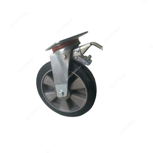 Maxwel Heavy Duty Rubber Wheel Caster, 10 Inch Wheel Dia, 900 Kg Weight Capacity