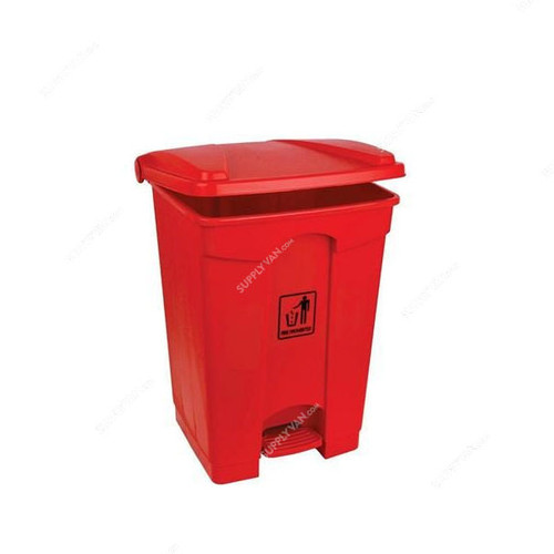 Garbage Bin With Pedal, 45 Ltrs, Red