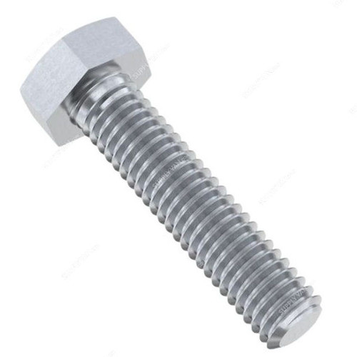 Hex Bolt, Mild Steel, M6 Thread Size x 25MM Length, 100 Pcs/Pack