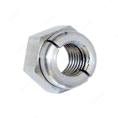 Self Lock Nut, Galvanized Iron, M8 Thread Size, 100 Pcs/Pack