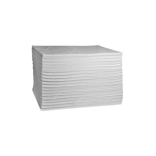 Dsorb Oil Sorbent Pad, WP102, Polypropylene, 40CM Width x 50CM Length, White, 100 Pcs/Pack