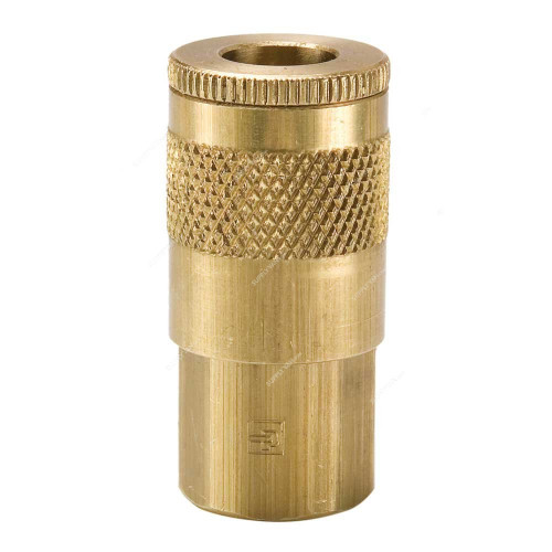 Parker Pneumatic Quick Coupler With Female Threads, B13, 10 Series, Brass, 1/4 Inch, 1/4-18 Inch FNPT