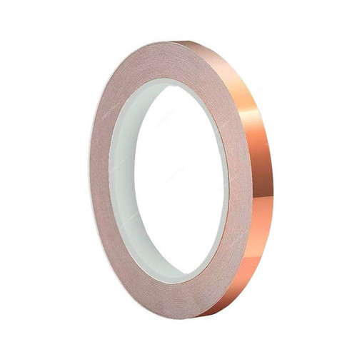 Aluminium Foil Tape, 12MM Width x 50 Mtrs Length, Copper