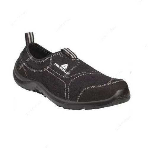 Delta Plus Miami S1P Canvas Slip On Steel Toe Safety Shoes, Polyester/Cotton, Size38, Black