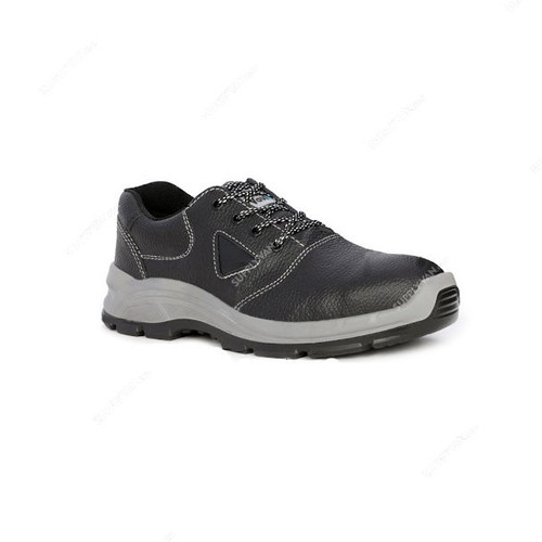 Vaultex Steel Toe Low Ankle Safety Shoes, PEN, Genuine Leather, Size38, Black