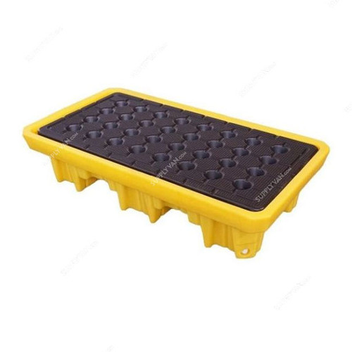 2 Drum Spill Pallet, 300MM Height x 680MM Width x 1300MM Length, 1200 Kg Static Load Capacity