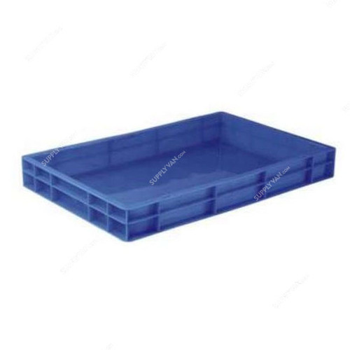 Heavy Duty Closed Crate, 125MM Height x 400MM Width x 600MM Length, 29 Ltrs Capacity, Blue