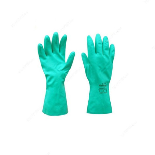 Vaultex Nitrile Gloves, PLR, Synthetic Rubber, S, Cyan