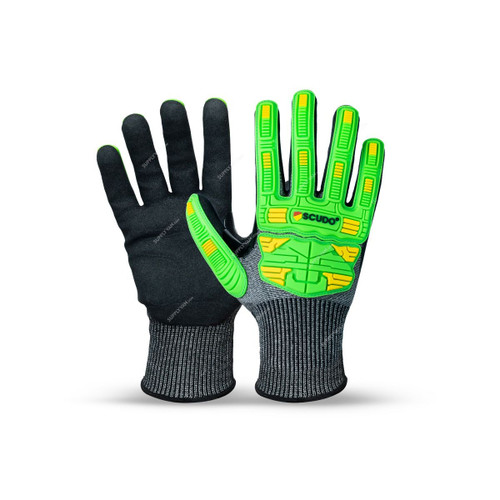 Scudo Impact Gloves, SC-4090, Shield Max, M, Neon/Black