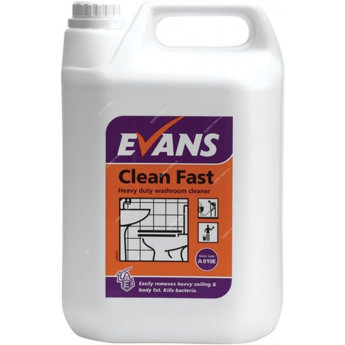 Evans Clean Fast Heavy Duty Washroom Cleaner, 5 Ltrs, 2 Pcs/Pack