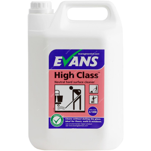 Evans High Class Neutral Hard Surface Cleaner, Orange, 5 Ltrs, 2 Pcs/Pack