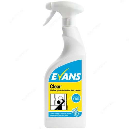 Evans Window/Glass and Stainless Steel Cleaner, 750ML, 6 Pcs/Pack