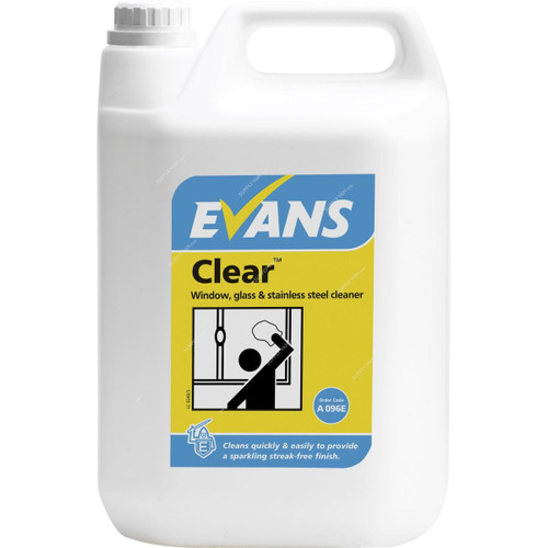 Evans Window/Glass and Stainless Steel Cleaner, 5 Ltrs, 2 Pcs/Pack