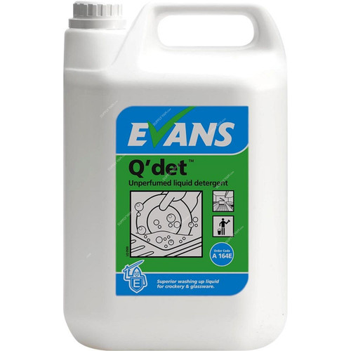 Evans Unperfumed Liquid Detergent, Q Det, 5 Ltrs, 2 Pcs/Pack